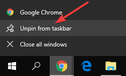 odpinanie Chrome od paska zadań - podwójne ikony Chrome na pasku zadań